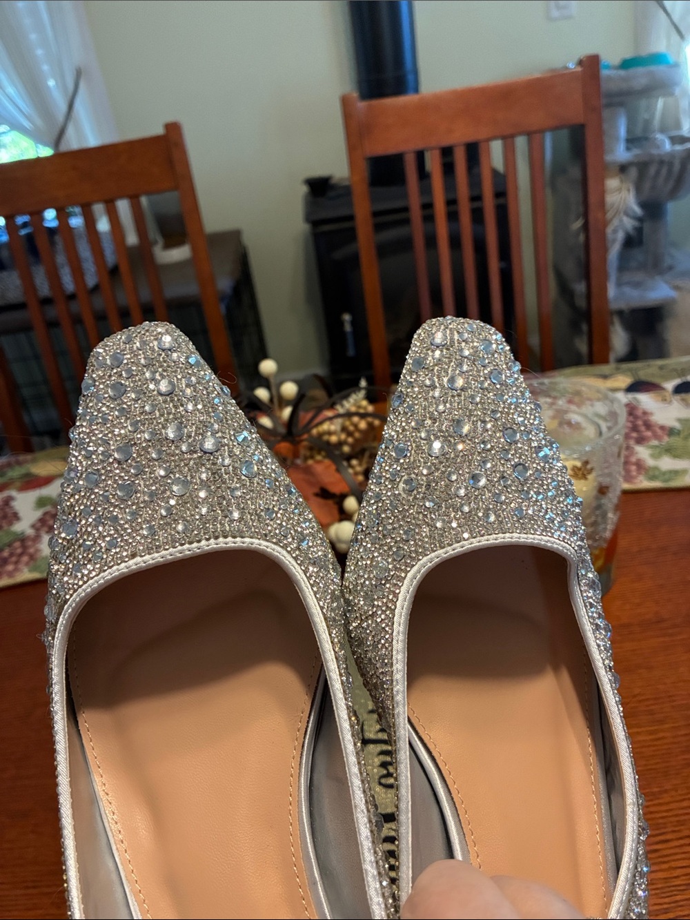 Lady Couture Silver Glitter Slingback Flats - Picture 3 of 5